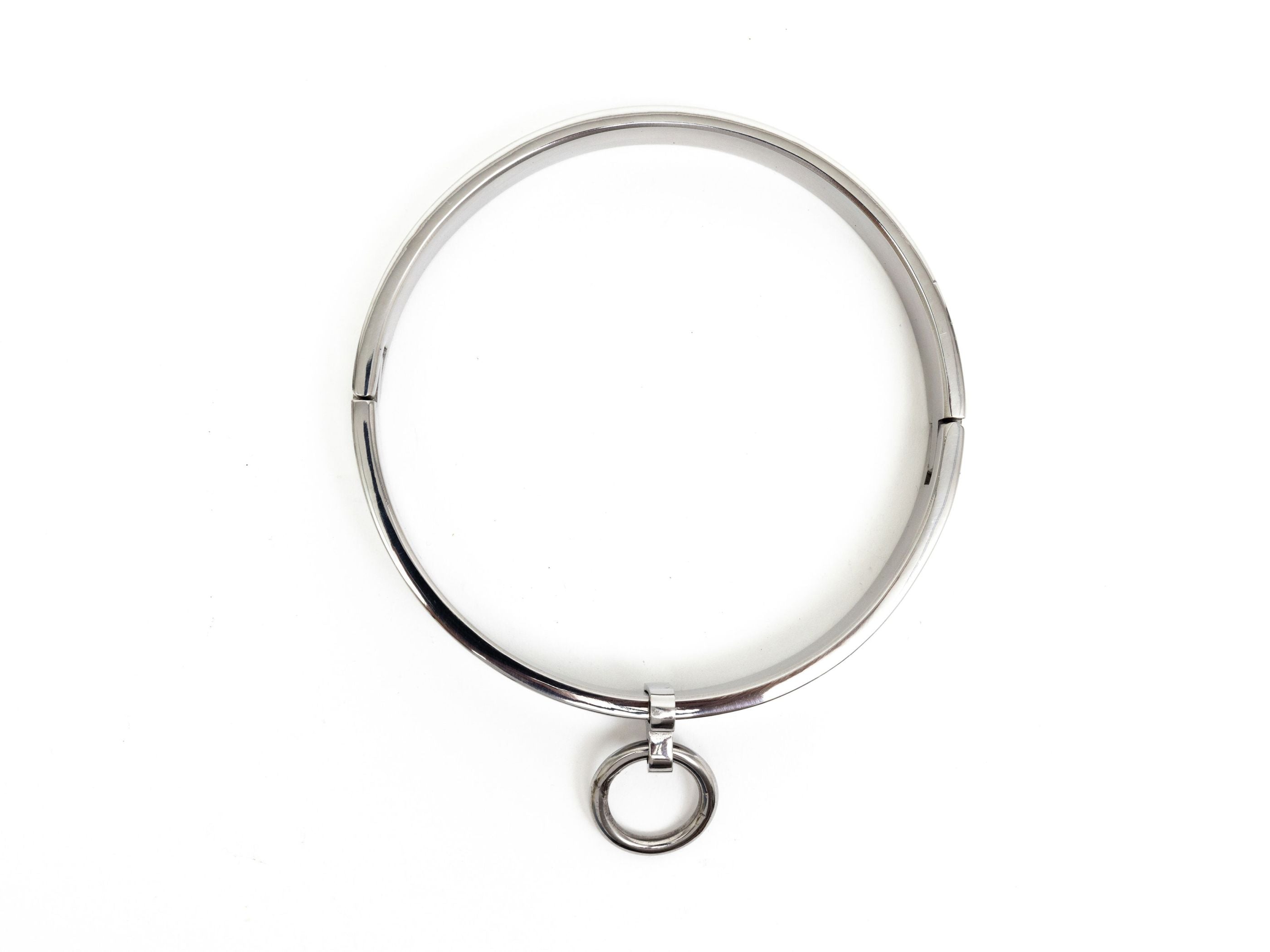 Polished stainless steel neck iron with removable ring