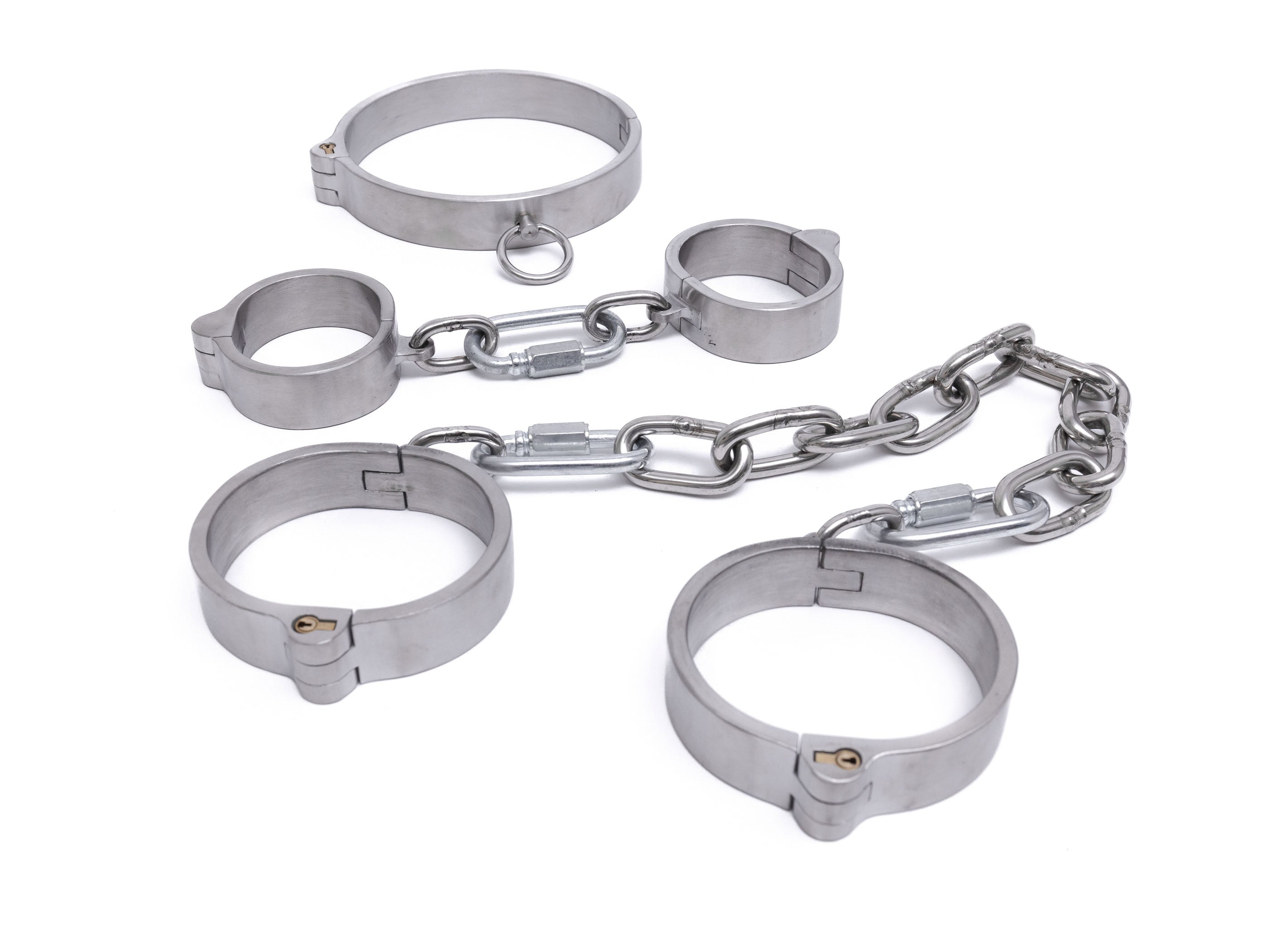 Stainless steel push-in lock cuffs and collar