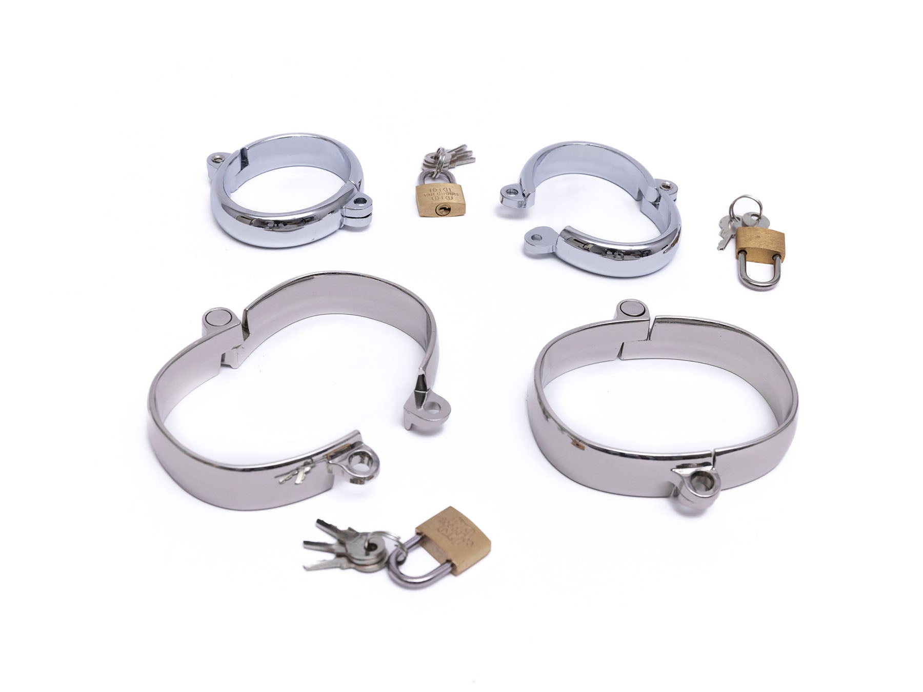 Cute metal handcuffs, bracelets with padlocks